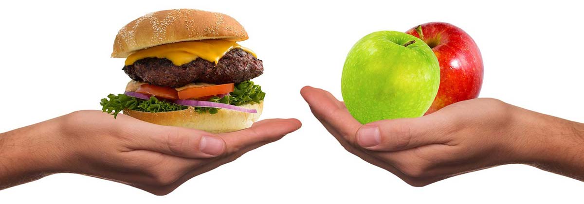 Fetter Burger oder Obst um abzunehmen?